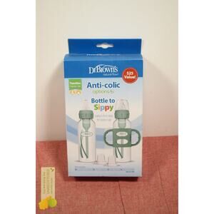 Dr. Brown's Anti-colic Options+ Narrow Bottle to Sippy Starter Gift Set Green